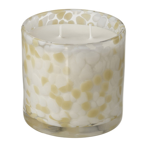 JÄMLIK scented candle in glass, 2 wicks