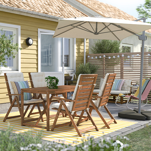 SVALÖN parasol, hanging, light grey-beige, 300x200 cm | IKEA Indonesia