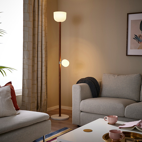 MOSSPLYM floor uplighter/reading lamp