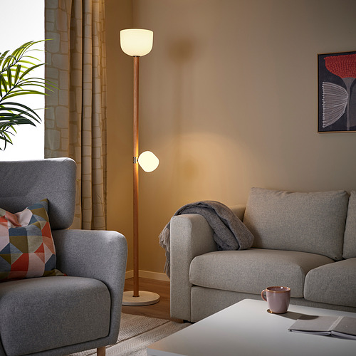MOSSPLYM floor uplighter/reading lamp