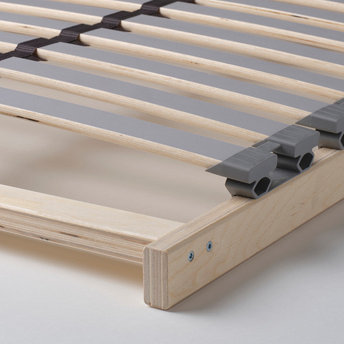 MALM bed frame, high, w 2 storage boxes