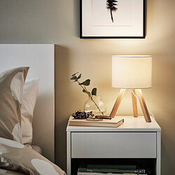 STORSEGEL - Table lamp, ash/white