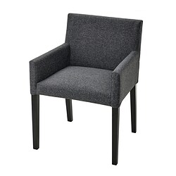 MÅRENÄS - Chair with armrests, black/Gunnared dark grey