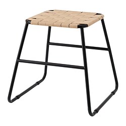 BOESKIL - Bangku, hitam/alami, 47x48x45 cm