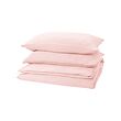 SCHERSMIN - Duvet cover and 2 pillowcases, pale pink, 240x220/50x80 cm