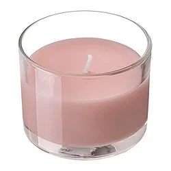 LOTSFÅGEL - Lilin beraroma dalam gelas, Buah beri merah merah muda terang, 20 jam