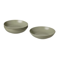 FÄRGKLAR - Deep plate, matt green, 23 cm