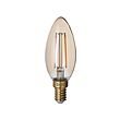 LUNNOM - Bohlam LED E14 210 lumen, dapat diredupkan/chandelier kaca bening cokelat