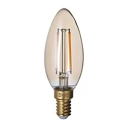 LUNNOM - Bohlam LED E14 210 lumen, dapat diredupkan/chandelier kaca bening cokelat
