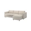VIMLE - 3-seat sofa-bed with chaise longue, Gunnared beige