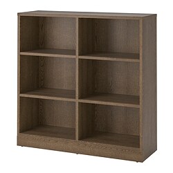 TONSTAD - Unit rak, cokelat veneer kayu oak diwarnai, 121x37x120 cm
