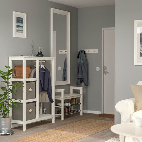 HEMNES HEMNES, open wardrobe, white stained, 99x37x130 cm IKEA Indonesia