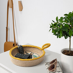 MÄVINN - Basket, set of 2, yellow/jute