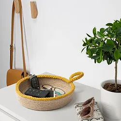 MÄVINN - Keranjang, set isi 2, kuning/goni