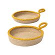 MÄVINN - Basket, set of 2, yellow/jute