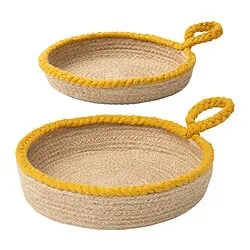 MÄVINN - Keranjang, set isi 2, kuning/goni