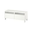 BESTÅ - Meja TV dengan laci, putih/Laxviken/Stubbarp putih, 120x42x48 cm