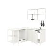 ENHET - Corner kitchen, white, 216.5 cm