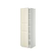 METOD - High cabinet with shelves, white/Bodbyn off-white, 60x60x200 cm