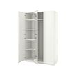 PAX/FORSAND/ÅHEIM - Wardrobe combination, white/mirror glass, 150x60x236 cm