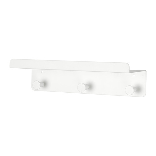 ENUDDEN wall shelf with 3 hooks