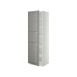 METOD - High cabinet with shelves, white/Bodbyn grey, 60x60x200 cm