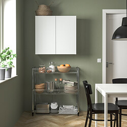 OMAR - Shelving unit with 3 baskets, galvanised, 92x36x94 cm