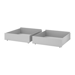 SMYGA - Bed storage box, light grey, 99x91x29 cm
