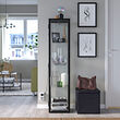 BLÅLIDEN - Glass-door cabinet, black, 35x32x151 cm