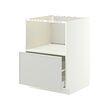 METOD/MAXIMERA - Base cabinet f built-in appliances, white/Aspudden light grey, 60x60x80 cm