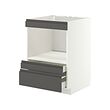 METOD/MAXIMERA - Kabinet dasar f peralatan built-in, putih/Voxtorp abu-abu tua, 60x60x80 cm