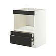 METOD/MAXIMERA - Kabinet dasar f peralatan built-in, putih/Nickebo matt antrasit, 60x60x80 cm