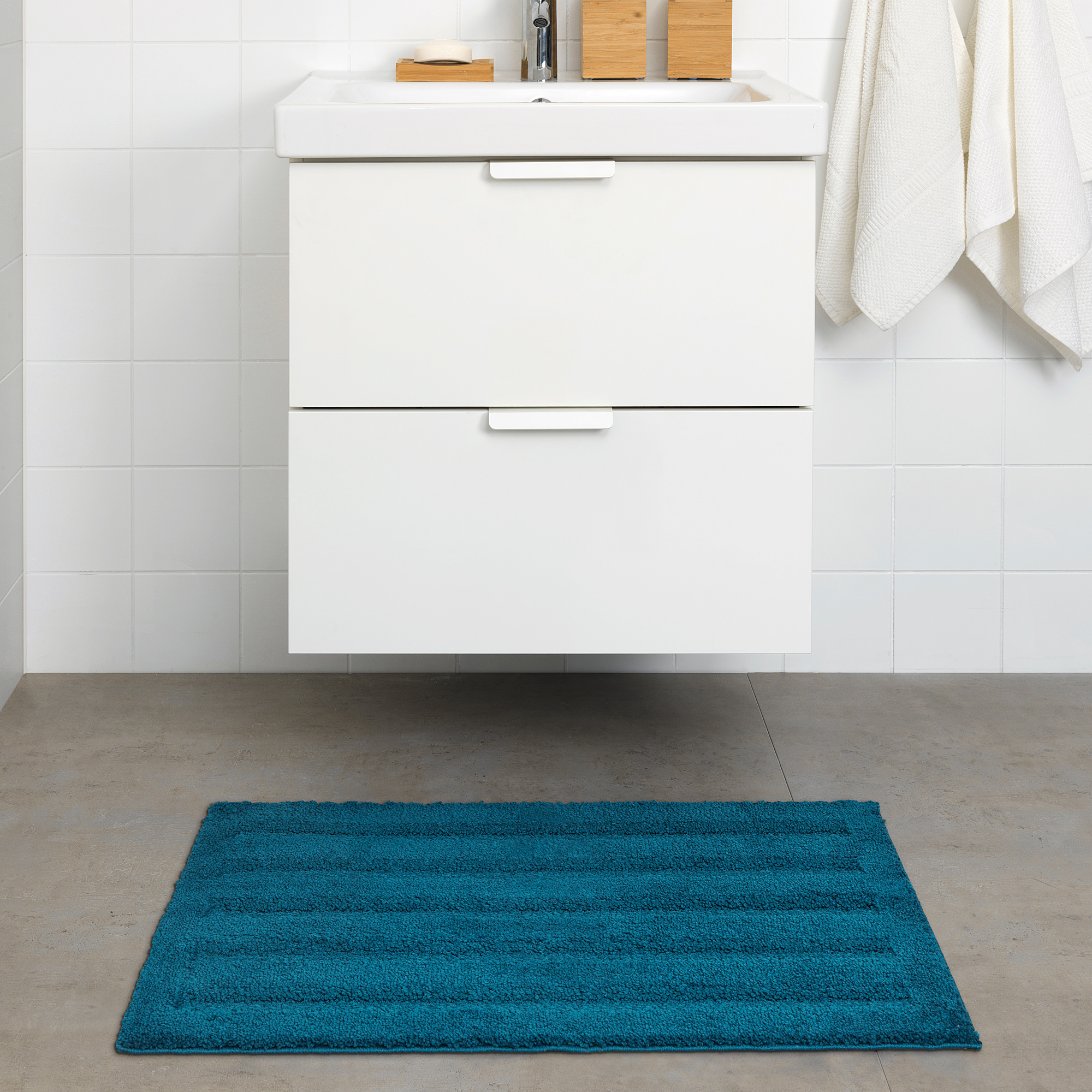 EMTEN bath mat, dark blue IKEA Indonesia