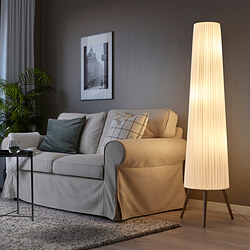 ÖKENSAND - Lampu lantai, kayu beech/putih