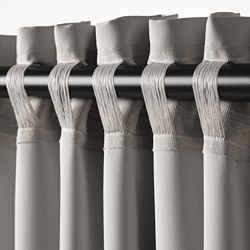 MAJGULL - Room darkening curtains, 1 pair, light grey, 145x250 cm