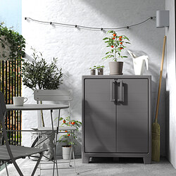RUNMARÖ - Cabinet with doors, dark grey indoor /outdoor, 80x44x100 cm