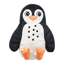 BLÅVINGAD - Bantal kursi, bentuk penguin hitam/putih, 40x32 cm