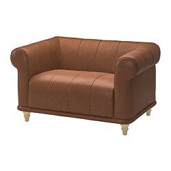 VISKAFORS - 1,5-seat armchair, Högalid brown/birch