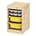 TROFAST - kombinasi penyimpanan dg kotak/baki, pinus diwarnai putih muda abu-abu/kuning, 32x44x53 cm | IKEA Indonesia - PE861180_S1