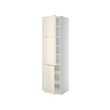METOD - High cabinet with shelves/2 doors, white/Bodbyn off-white, 60x60x220 cm