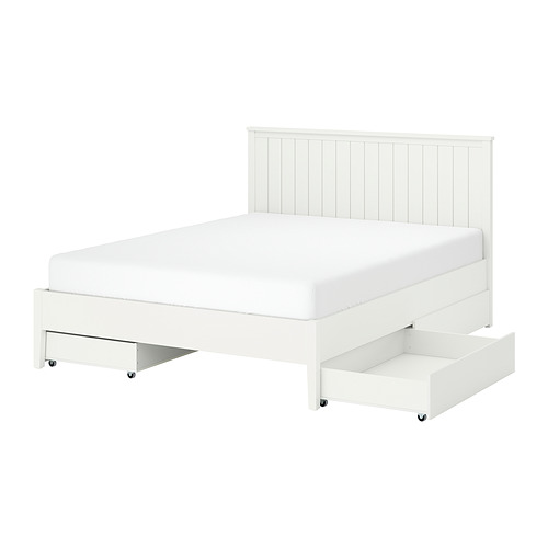 GULLABERG Rangka tempat tidur + 4 penyimpanan