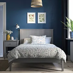 GULLABERG - Bed frame, grey/Luröy, 120x200 cm