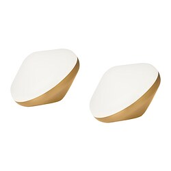 BJÖRKSPIREA - LED decoration lighting, brass-colour diamond-shaped, 2 pieces