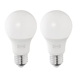 SOLHETTA - Bohlam LED E27 470 lumen, bulat putih opal