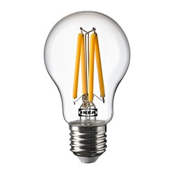 SOLHETTA - Bohlam LED E27 470 lumen, bulat bening
