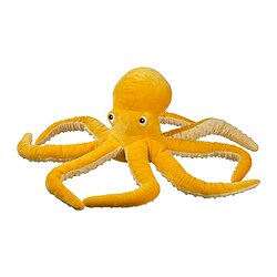 BLÅVINGAD - Soft toy, octopus/yellow, 50 cm