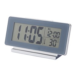 FILMIS - Jam/termometer/alarm, abu-abu, 16.5x9 cm