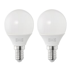 SOLHETTA - Bohlam LED E14 250 lumen, bulat putih opal