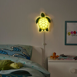 BLÅVINGAD - Lampu dinding LED, penyu/hijau