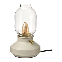 TÄRNABY - Table lamp, dimmable beige, 25 cm